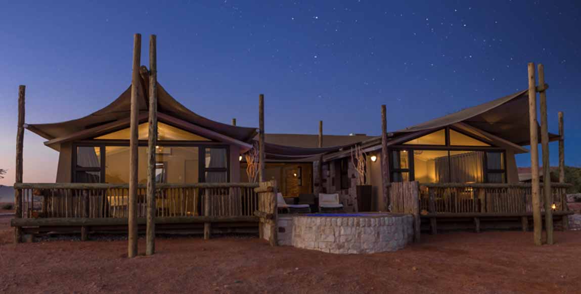 Sossusvlei Lodge (Désert du Namib) - bungalow nuit
